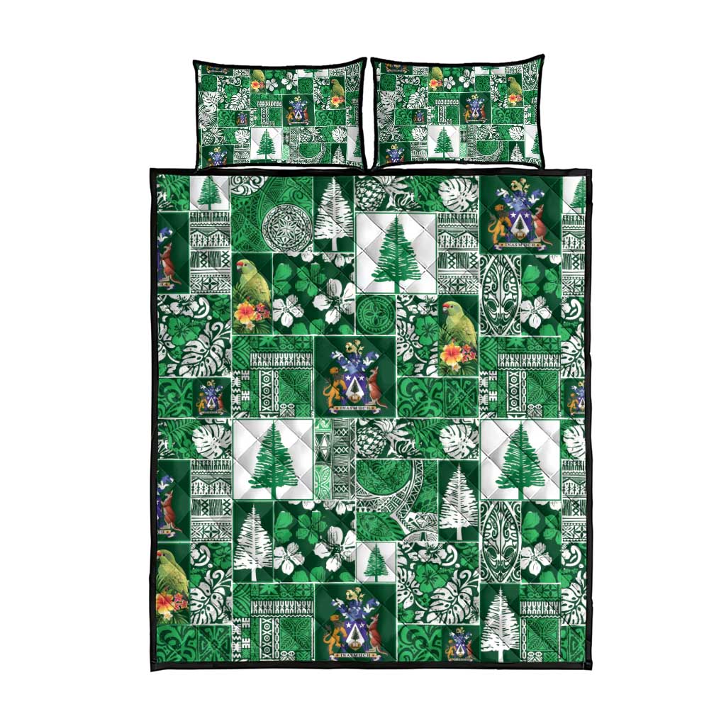 Norfolk Island Meri Krismas Quilt Bed Set Pacific Patchwork Xmas Vibes - Polynesian Pride