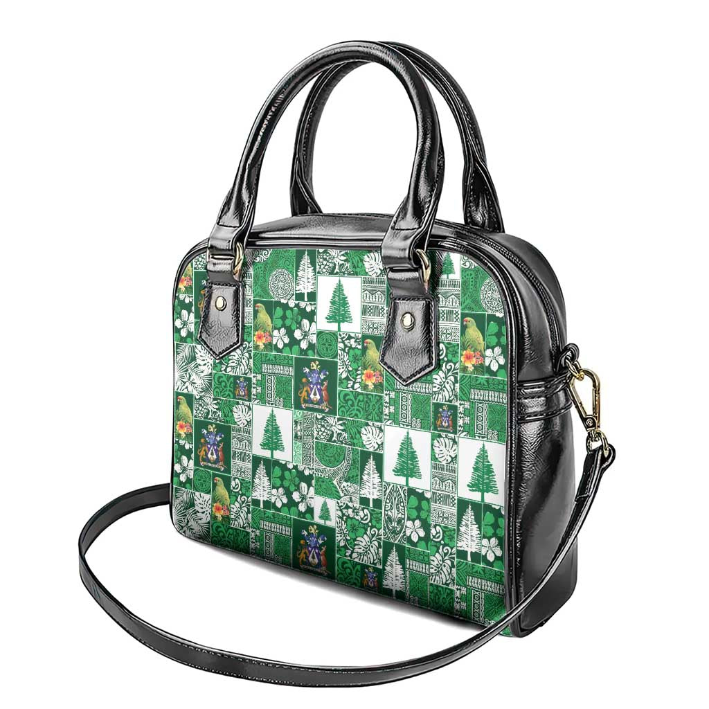 Norfolk Island Meri Krismas Shoulder Handbag Pacific Patchwork Xmas Vibes - Polynesian Pride