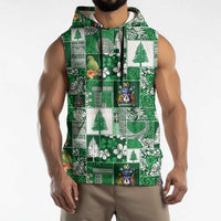 Norfolk Island Meri Krismas Sleeveless Hoodie Pacific Patchwork Xmas Vibes - Polynesian Pride