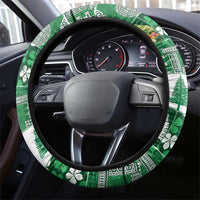 Norfolk Island Meri Krismas Steering Wheel Cover Pacific Patchwork Xmas Vibes - Polynesian Pride