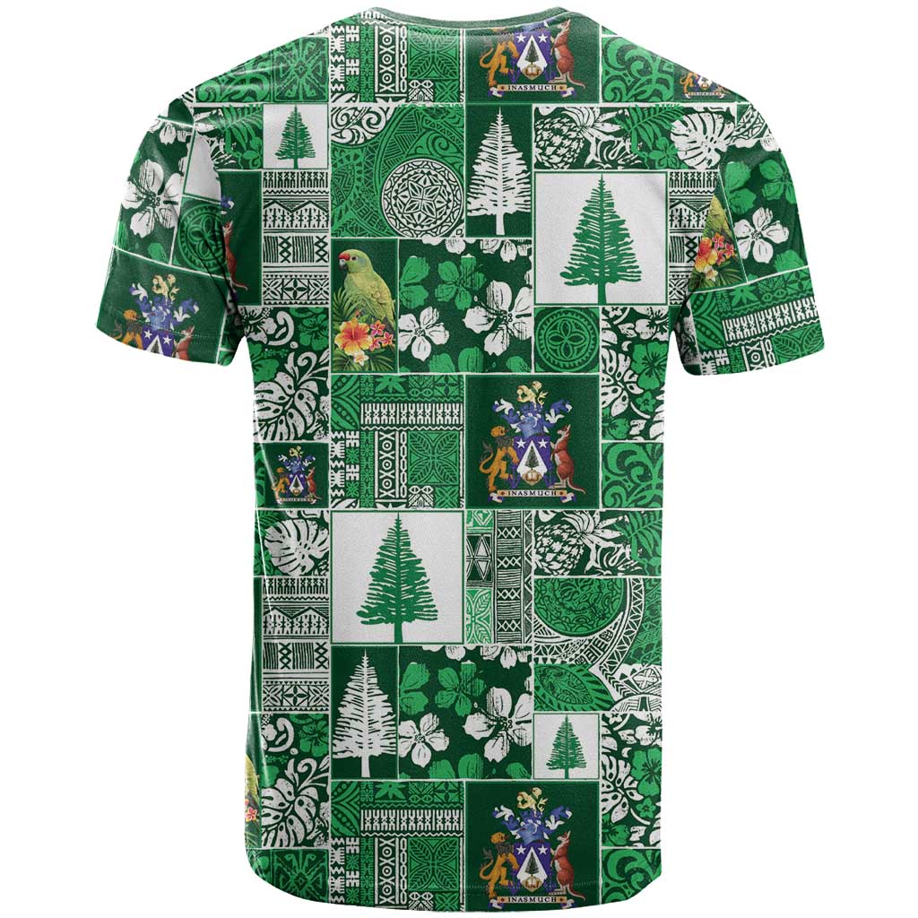 Norfolk Island Meri Krismas T Shirt Pacific Patchwork Xmas Vibes - Polynesian Pride