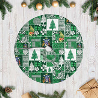 Norfolk Island Meri Krismas Tree Skirt Pacific Patchwork Xmas Vibes - Polynesian Pride