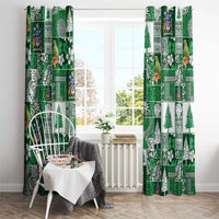 Norfolk Island Meri Krismas Window Curtain Pacific Patchwork Xmas Vibes - Polynesian Pride