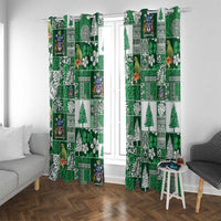 Norfolk Island Meri Krismas Window Curtain Pacific Patchwork Xmas Vibes - Polynesian Pride
