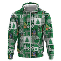 Norfolk Island Meri Krismas Zip Hoodie Pacific Patchwork Xmas Vibes - Polynesian Pride