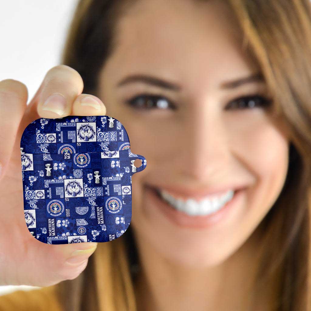 Northern Mariana Islands Magof Nochebuena AirPods Case Pacific Patchwork Xmas Vibes - Polynesian Pride