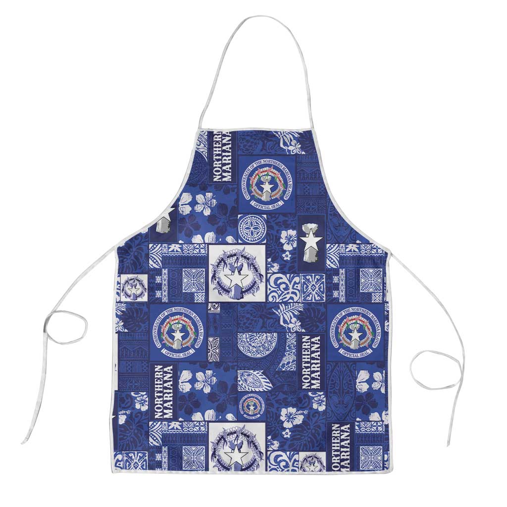 Northern Mariana Islands Magof Nochebuena Apron Pacific Patchwork Xmas Vibes - Polynesian Pride