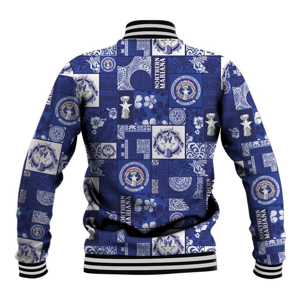 Northern Mariana Islands Magof Nochebuena Baseball Jacket Pacific Patchwork Xmas Vibes - Polynesian Pride
