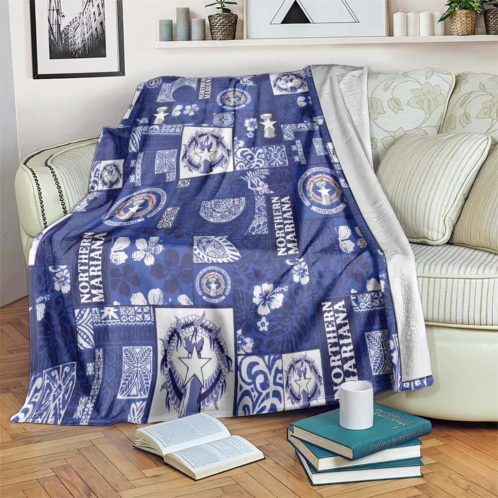 Northern Mariana Islands Magof Nochebuena Blanket Pacific Patchwork Xmas Vibes - Polynesian Pride