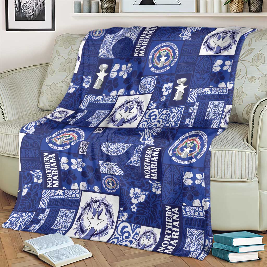 Northern Mariana Islands Magof Nochebuena Blanket Pacific Patchwork Xmas Vibes - Polynesian Pride