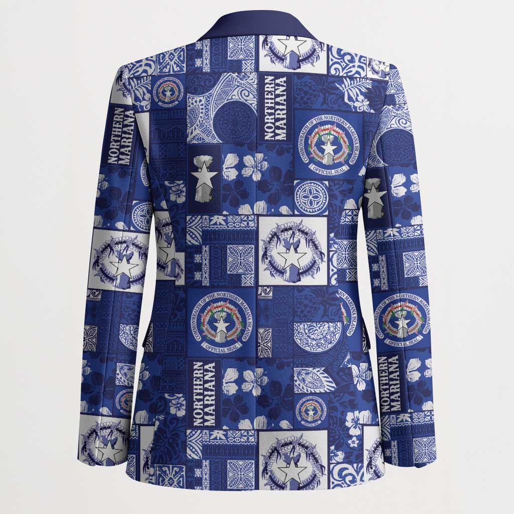 Northern Mariana Islands Magof Nochebuena Blazer Pacific Patchwork Xmas Vibes - Polynesian Pride