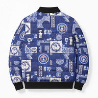 Northern Mariana Islands Magof Nochebuena Bomber Puffer Jacket Pacific Patchwork Xmas Vibes - Polynesian Pride