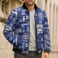 Northern Mariana Islands Magof Nochebuena Bomber Puffer Jacket Pacific Patchwork Xmas Vibes - Polynesian Pride