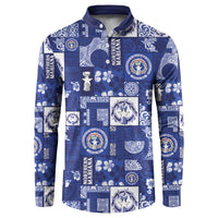 Northern Mariana Islands Magof Nochebuena Button Sweatshirt Pacific Patchwork Xmas Vibes - Polynesian Pride