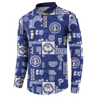 Northern Mariana Islands Magof Nochebuena Button Sweatshirt Pacific Patchwork Xmas Vibes - Polynesian Pride