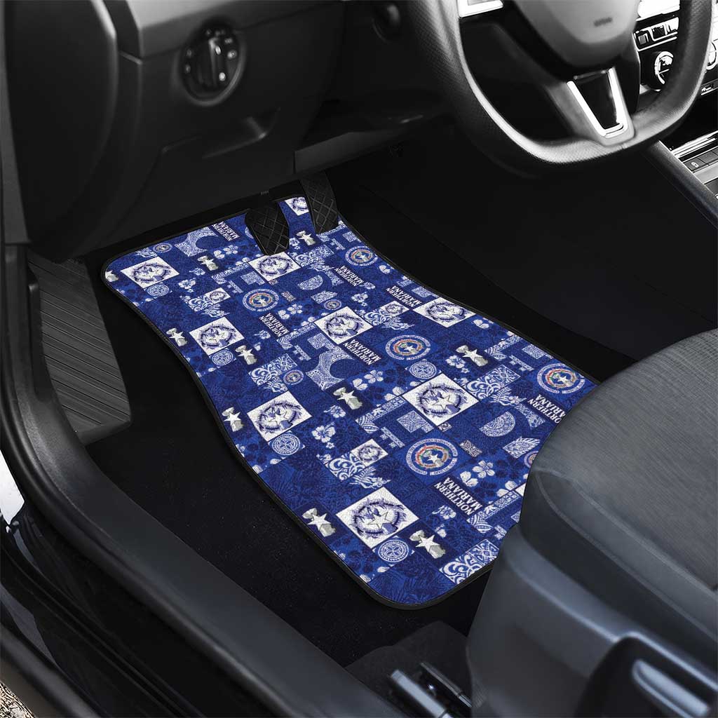Northern Mariana Islands Magof Nochebuena Car Mats Pacific Patchwork Xmas Vibes - Polynesian Pride
