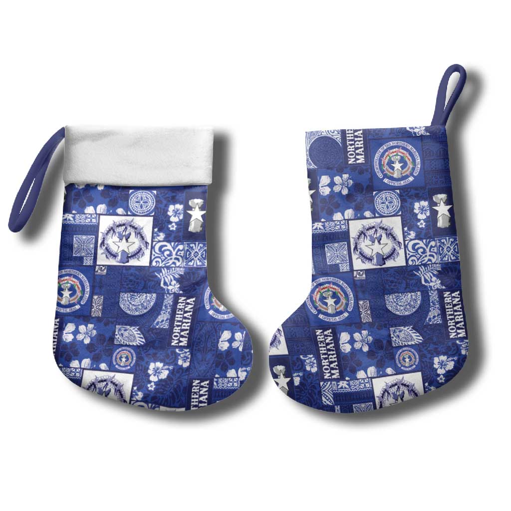 Northern Mariana Islands Magof Nochebuena Christmas Stocking Pacific Patchwork Xmas Vibes - Polynesian Pride