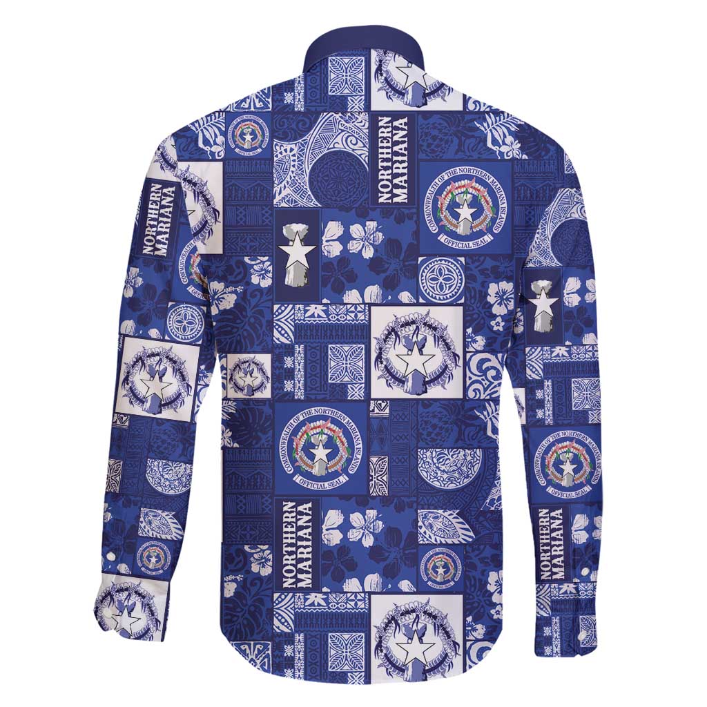 Northern Mariana Islands Magof Nochebuena Family Matching Off Shoulder Short Dress and Hawaiian Shirt Pacific Patchwork Xmas Vibes - Polynesian Pride