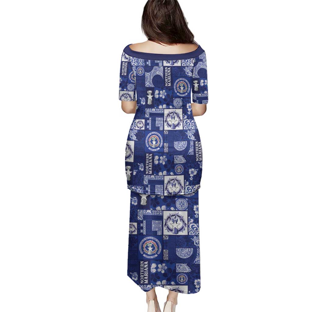 Northern Mariana Islands Magof Nochebuena Family Matching Puletasi and Hawaiian Shirt Pacific Patchwork Xmas Vibes - Polynesian Pride