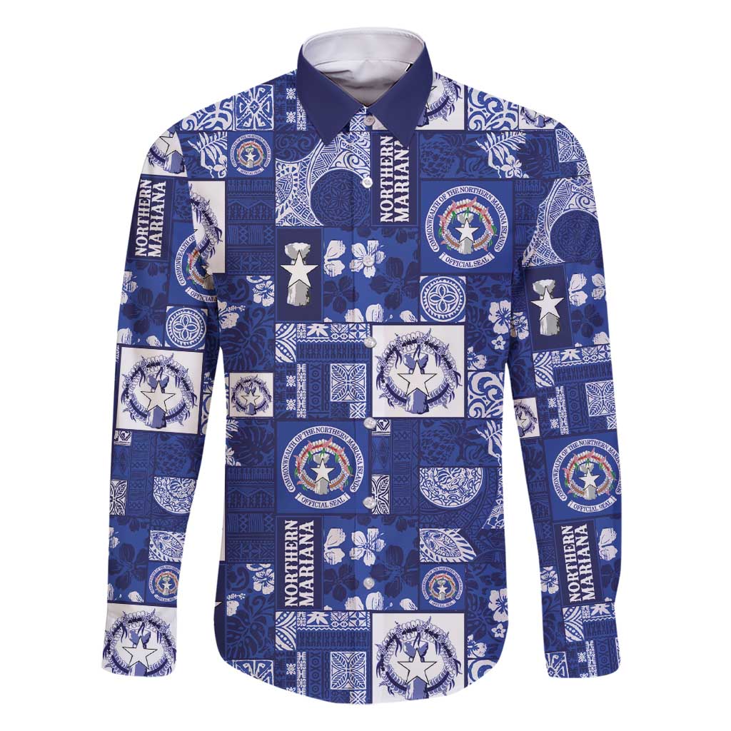 Northern Mariana Islands Magof Nochebuena Family Matching Short Sleeve Bodycon Dress and Hawaiian Shirt Pacific Patchwork Xmas Vibes - Polynesian Pride