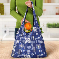 Northern Mariana Islands Magof Nochebuena Grocery Bag Pacific Patchwork Xmas Vibes - Polynesian Pride