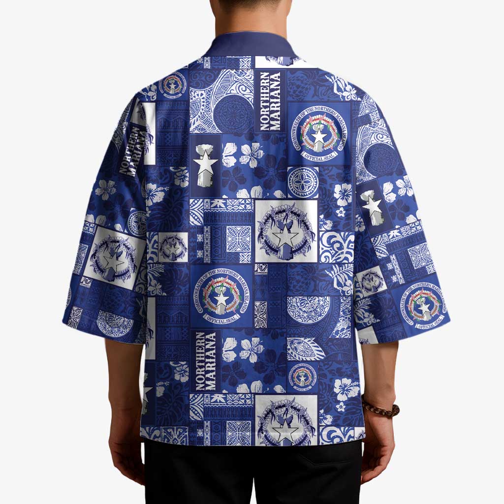 Northern Mariana Islands Magof Nochebuena Kimono Pacific Patchwork Xmas Vibes - Polynesian Pride