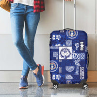 Northern Mariana Islands Magof Nochebuena Luggage Cover Pacific Patchwork Xmas Vibes - Polynesian Pride