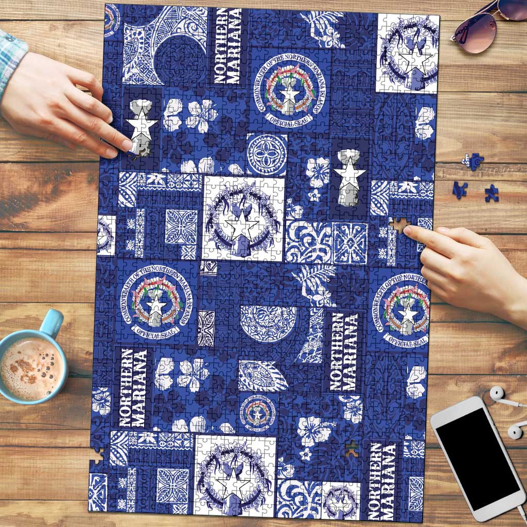 Northern Mariana Islands Magof Nochebuena Puzzle Pacific Patchwork Xmas Vibes - Polynesian Pride