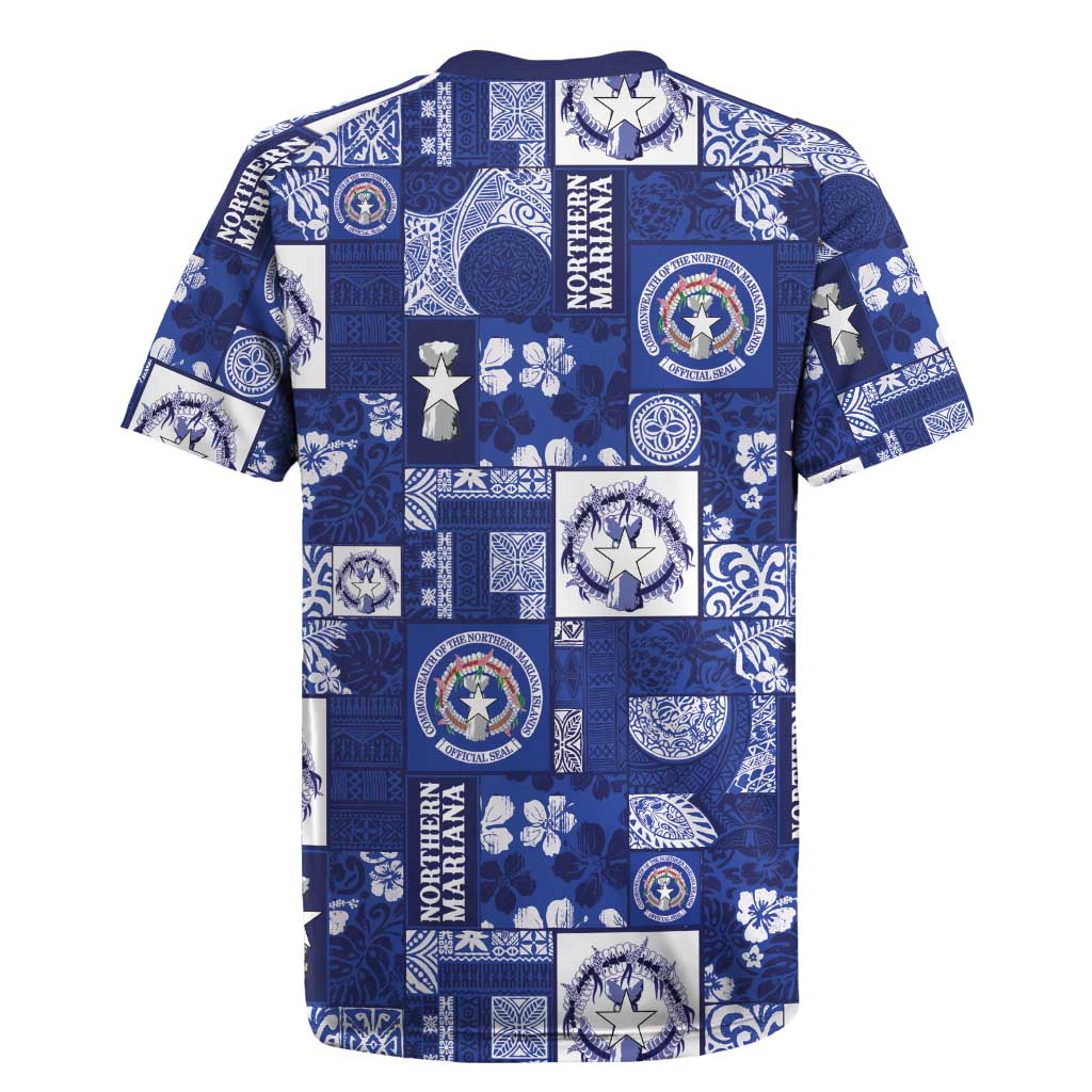 Northern Mariana Islands Magof Nochebuena Rugby Jersey Pacific Patchwork Xmas Vibes - Polynesian Pride