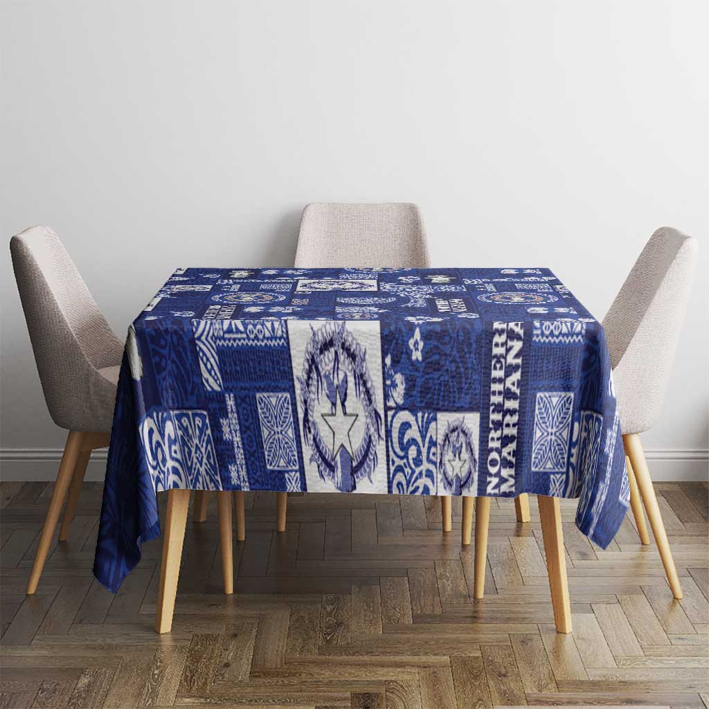 Northern Mariana Islands Magof Nochebuena Tablecloth Pacific Patchwork Xmas Vibes - Polynesian Pride