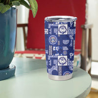 Northern Mariana Islands Magof Nochebuena Tumbler Cup Pacific Patchwork Xmas Vibes - Polynesian Pride