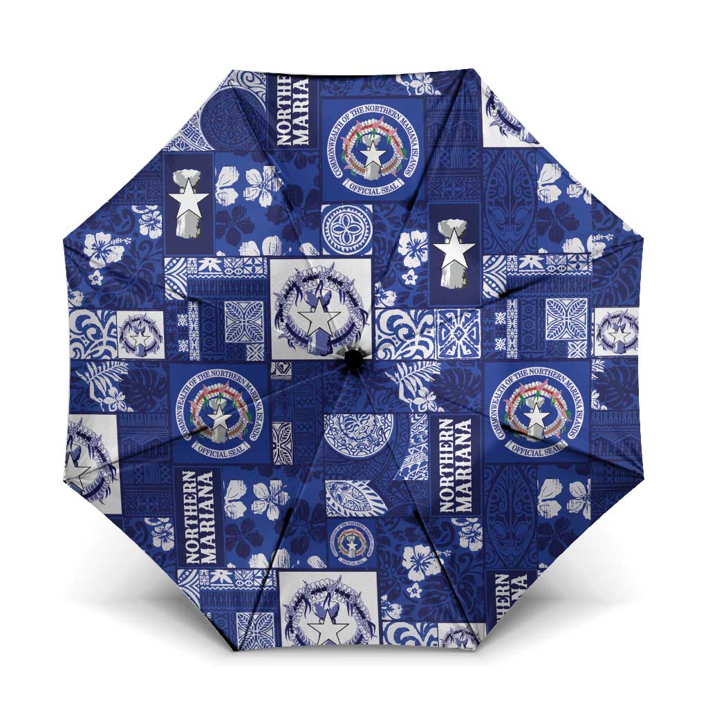 Northern Mariana Islands Magof Nochebuena Umbrella Pacific Patchwork Xmas Vibes - Polynesian Pride
