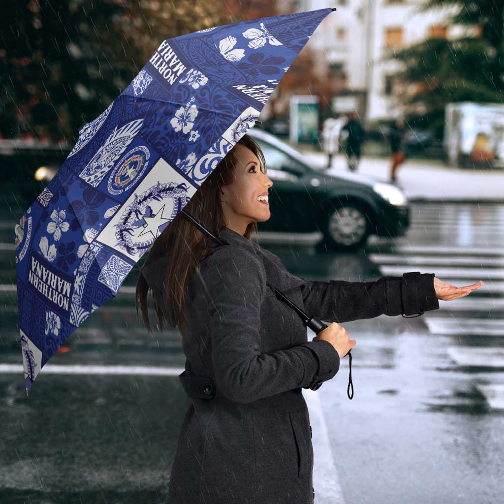 Northern Mariana Islands Magof Nochebuena Umbrella Pacific Patchwork Xmas Vibes - Polynesian Pride