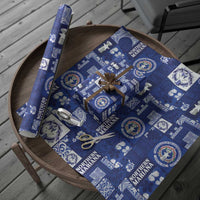 Northern Mariana Islands Magof Nochebuena Wrapping Paper Pacific Patchwork Xmas Vibes - Polynesian Pride
