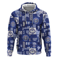Northern Mariana Islands Magof Nochebuena Zip Hoodie Pacific Patchwork Xmas Vibes - Polynesian Pride