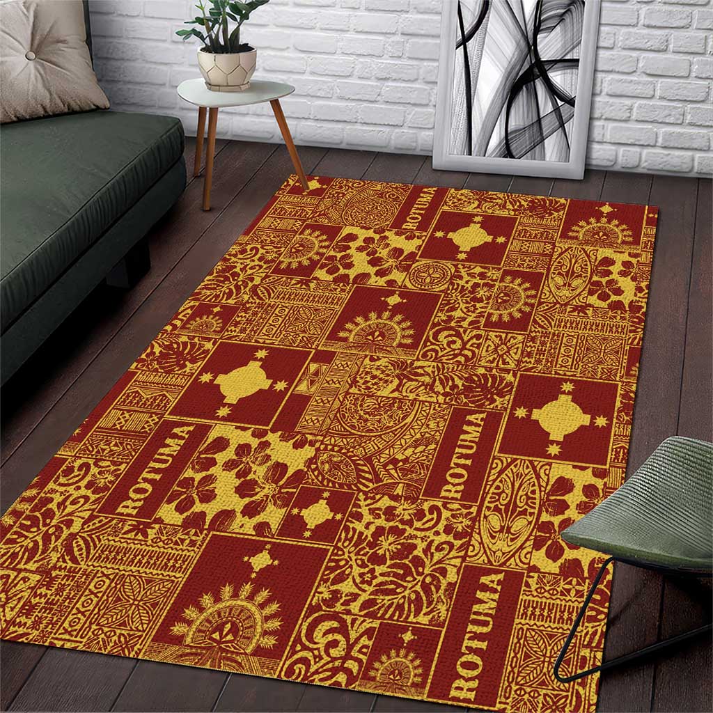 Rotuma Faiakse'ea 'e Kirisimasi Area Rug Pacific Patchwork Xmas Vibes - Polynesian Pride