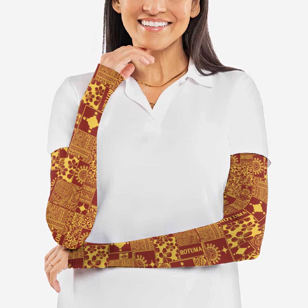 Rotuma Faiakse'ea 'e Kirisimasi Arm Sleeves Pacific Patchwork Xmas Vibes - Polynesian Pride