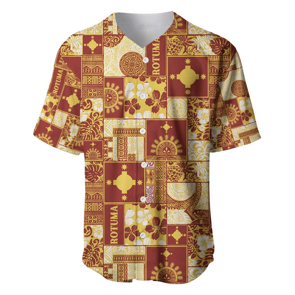 Rotuma Faiakse'ea 'e Kirisimasi Baseball Jersey Pacific Patchwork Xmas Vibes - Polynesian Pride