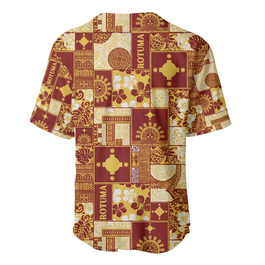Rotuma Faiakse'ea 'e Kirisimasi Baseball Jersey Pacific Patchwork Xmas Vibes - Polynesian Pride