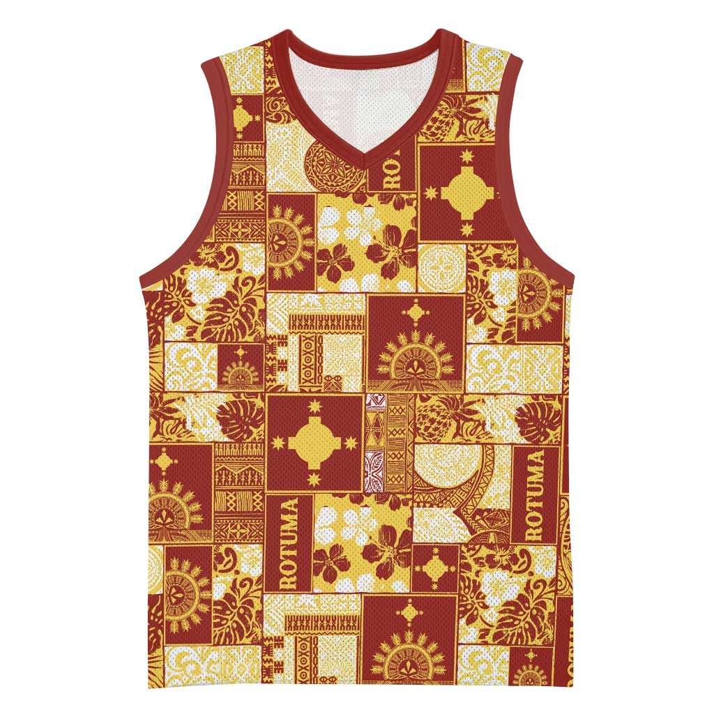 Rotuma Faiakse'ea 'e Kirisimasi Basketball Jersey Pacific Patchwork Xmas Vibes - Polynesian Pride