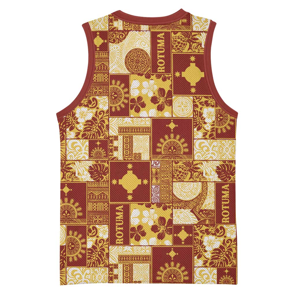 Rotuma Faiakse'ea 'e Kirisimasi Basketball Jersey Pacific Patchwork Xmas Vibes - Polynesian Pride