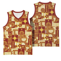 Rotuma Faiakse'ea 'e Kirisimasi Basketball Jersey Pacific Patchwork Xmas Vibes - Polynesian Pride