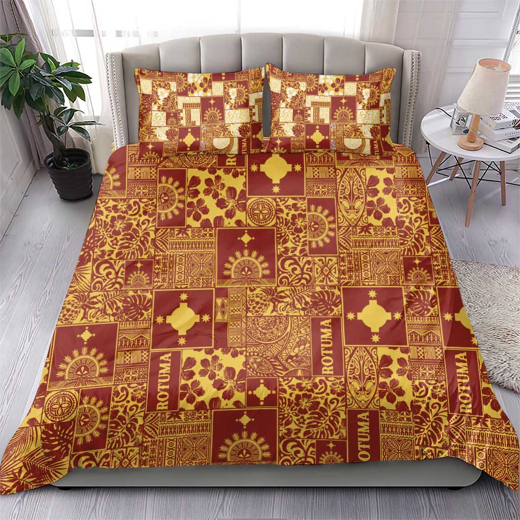 Rotuma Faiakse'ea 'e Kirisimasi Bedding Set Pacific Patchwork Xmas Vibes - Polynesian Pride