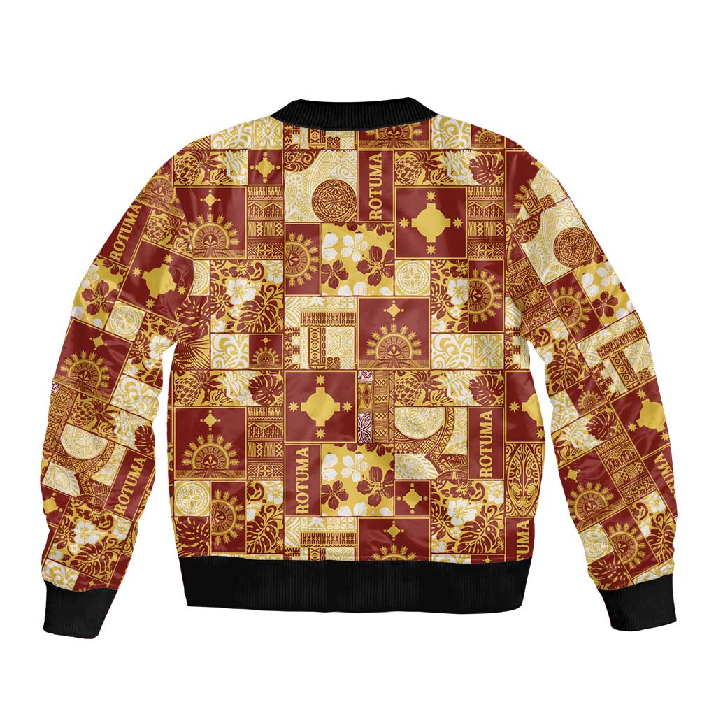 Rotuma Faiakse'ea 'e Kirisimasi Bomber Jacket Pacific Patchwork Xmas Vibes - Polynesian Pride