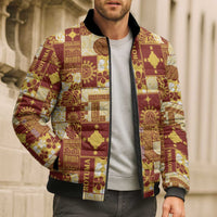 Rotuma Faiakse'ea 'e Kirisimasi Bomber Puffer Jacket Pacific Patchwork Xmas Vibes - Polynesian Pride