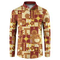 Rotuma Faiakse'ea 'e Kirisimasi Button Sweatshirt Pacific Patchwork Xmas Vibes - Polynesian Pride