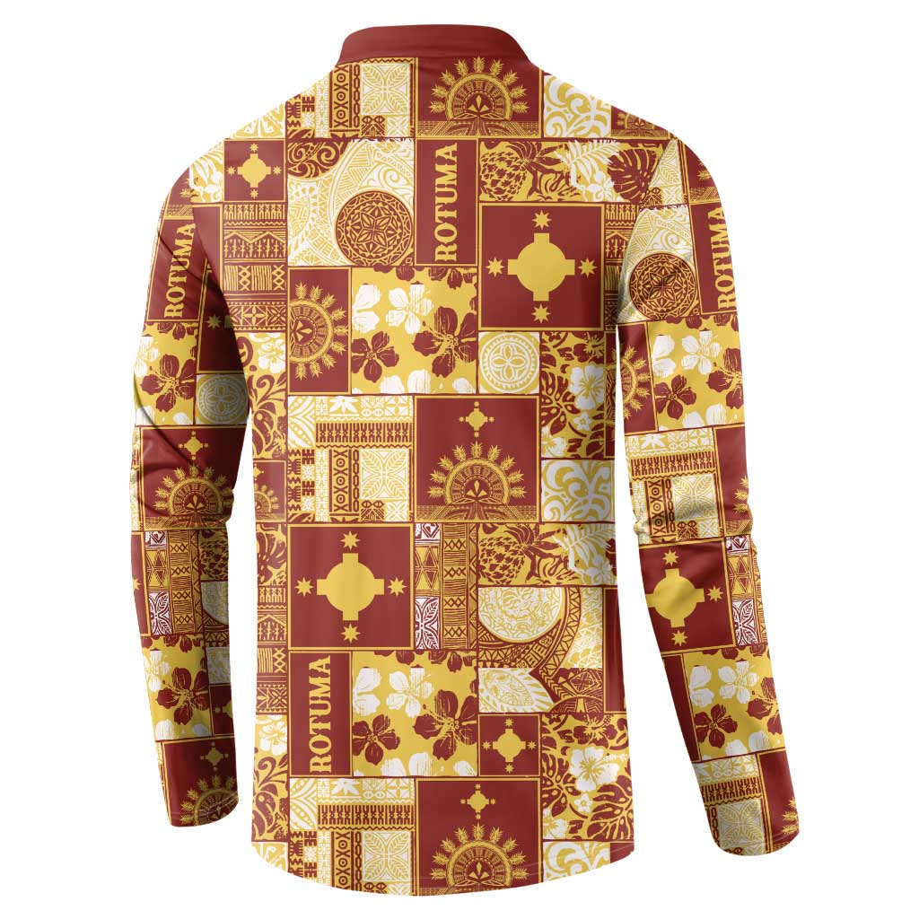 Rotuma Faiakse'ea 'e Kirisimasi Button Sweatshirt Pacific Patchwork Xmas Vibes - Polynesian Pride