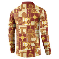 Rotuma Faiakse'ea 'e Kirisimasi Button Sweatshirt Pacific Patchwork Xmas Vibes - Polynesian Pride