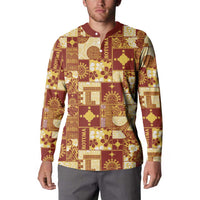 Rotuma Faiakse'ea 'e Kirisimasi Button Sweatshirt Pacific Patchwork Xmas Vibes - Polynesian Pride