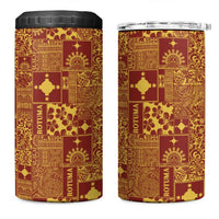 Rotuma Faiakse'ea 'e Kirisimasi 4 in 1 Can Cooler Tumbler Pacific Patchwork Xmas Vibes - Polynesian Pride